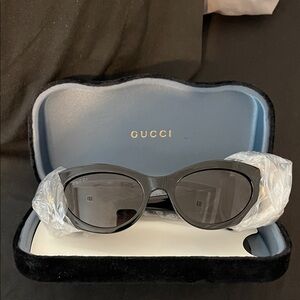 Gucci Women's Black Cat-Eye Sunglasses